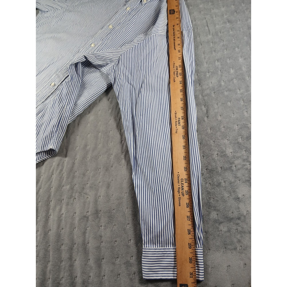 Ralph Lauren Mens Classic Fit Striped Button Down Shirt Blue White 17 34/35 L XL - Picture 5 of 6